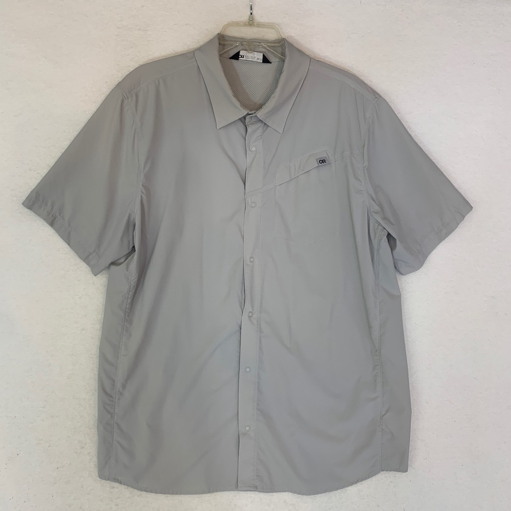 Outdoor Research Astroman Sun Shirt Mens XL Gray Short Sleeve Outdoor Hiking